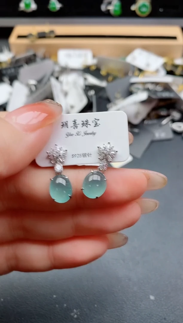 银S925镶嵌戒指翡翠1