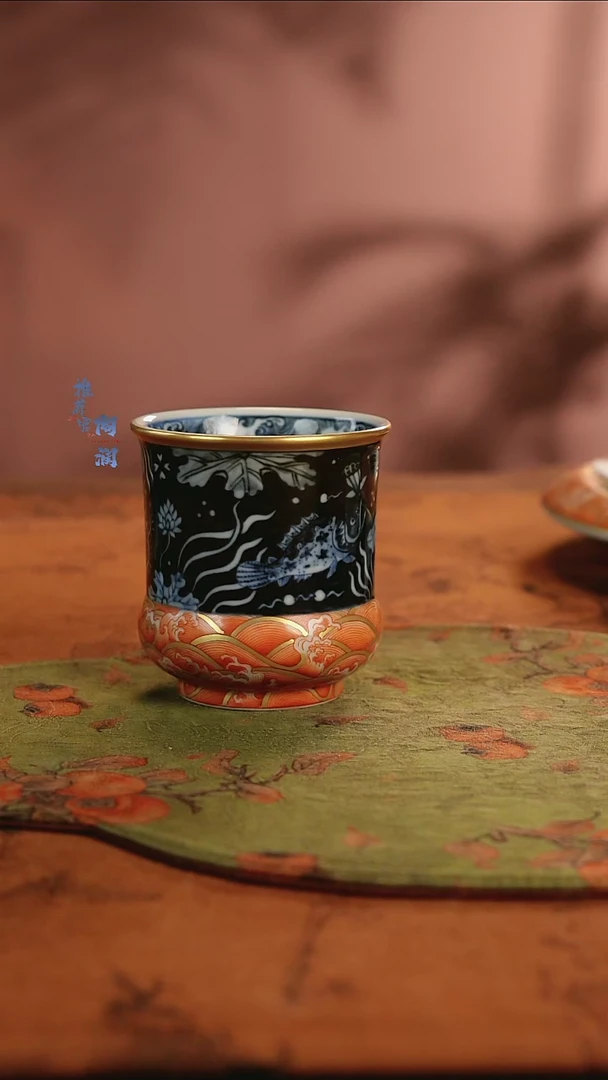 【闪购商品】大明风华 矾红鱼藻杯