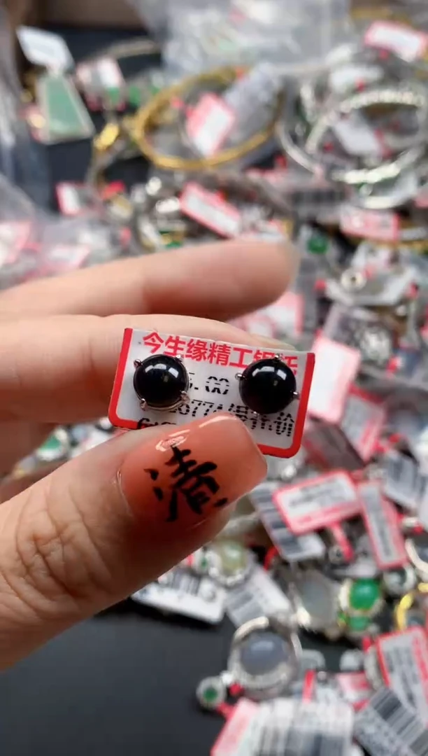 银S925镶嵌戒指翡翠天然A货缅甸翡翠