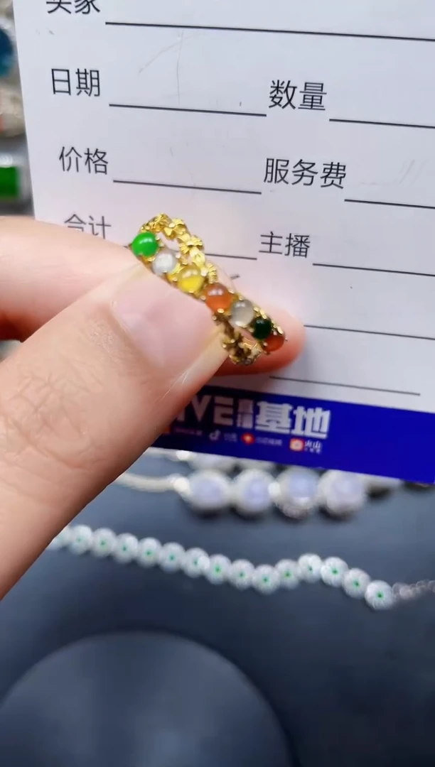 银S925镶嵌戒指翡翠238