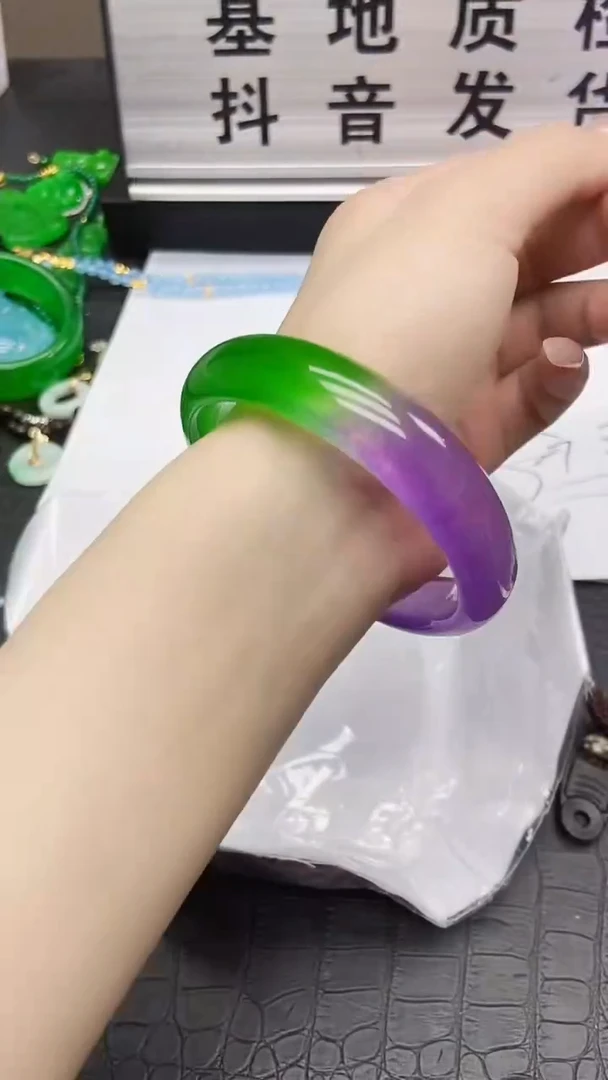 未镶嵌手镯翡翠翡翠半山半水正圈手镯K86