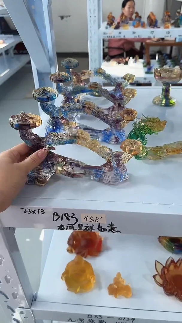 手工艺品琉璃龙凤如意