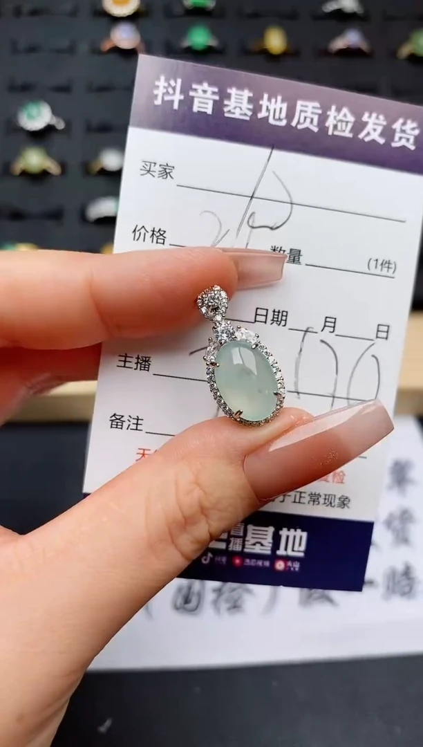 翡翠银S925镶嵌颈饰............