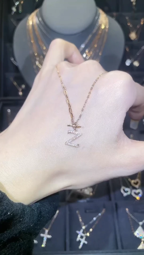 【闪购商品】钻石套链18K金镶嵌18K金玫 多人 字母Z