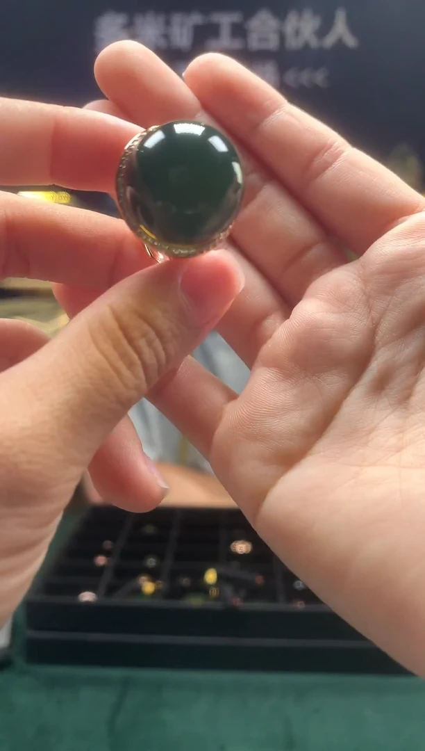 银S925镶嵌琥珀戒指多米矿工严选