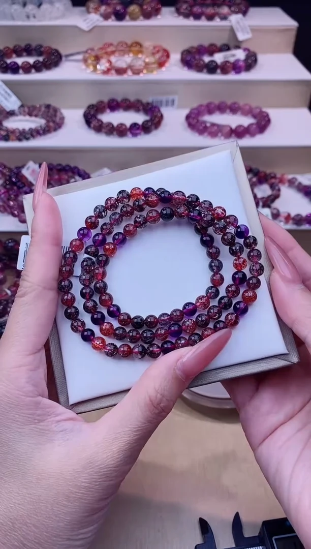 未镶嵌手串水晶黑加仑超七多圈5m+