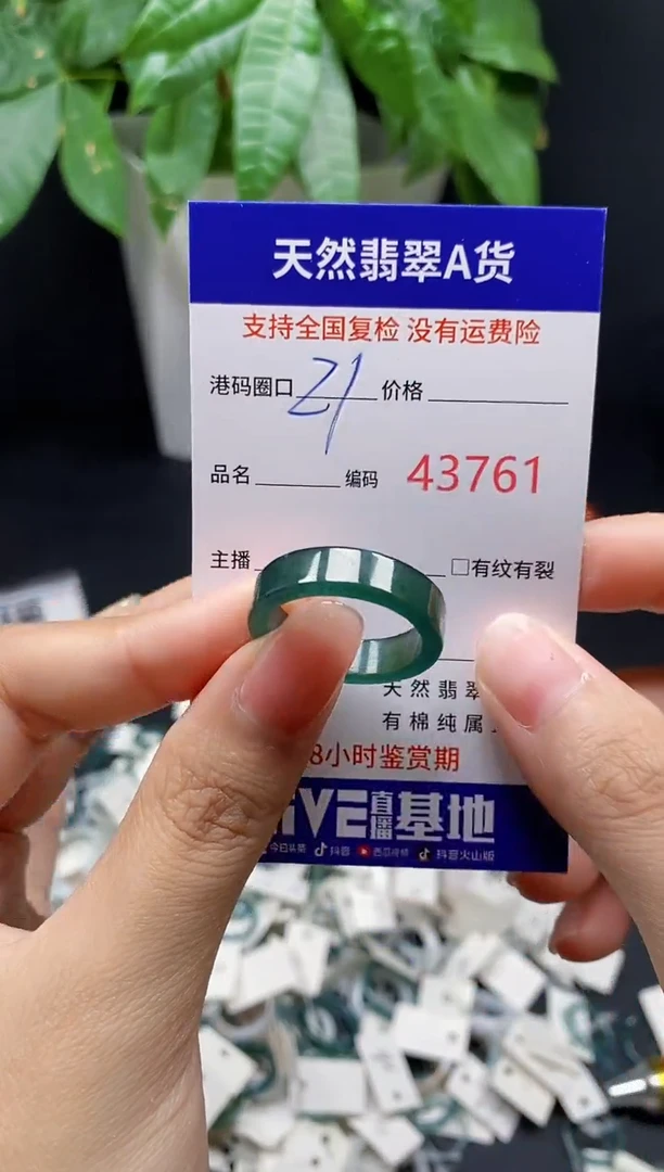 翡翠戒指未镶嵌 天然翡翠戒圈3761