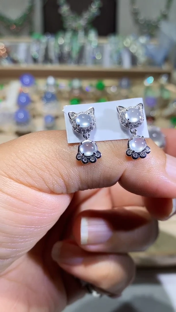 翡翠未镶嵌耳饰耳坠1