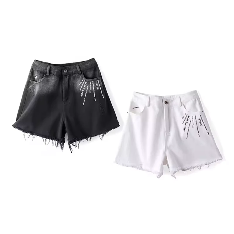 34581【金系列】黑白辣妹牛仔短裤T3F903C019