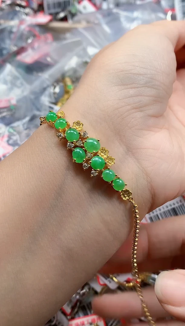 银S925镶嵌戒指翡翠天然A货缅甸翡翠