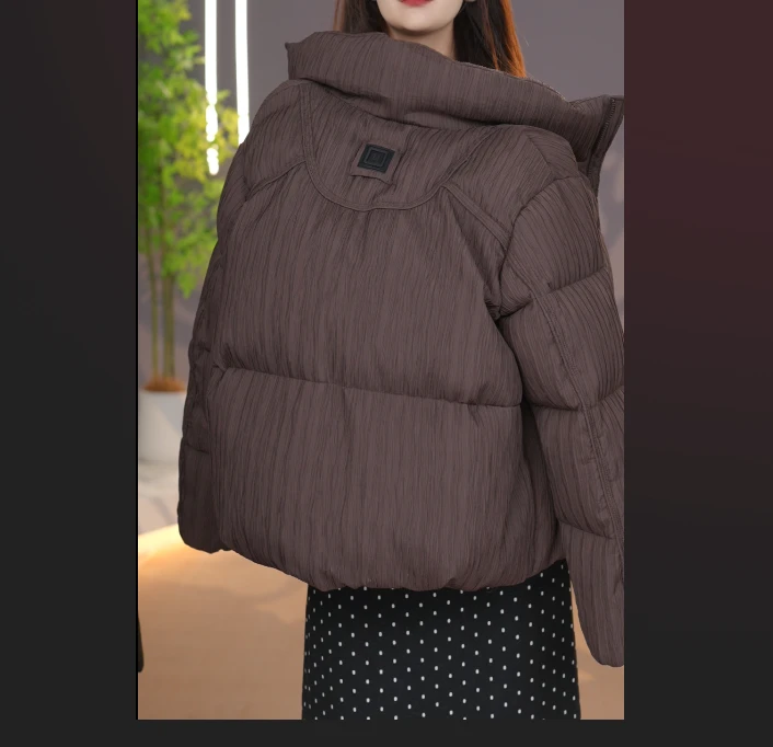 简约通勤宽松休闲羽绒服2025冬季新款舒适百搭厚款保暖上衣-英英