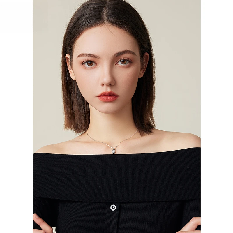 坠链均足银 S999珠珠项链女气质简约ins冷淡风不规则吊坠轻奢高级