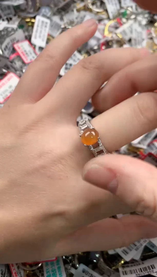 银S925镶嵌戒指翡翠141414---4
