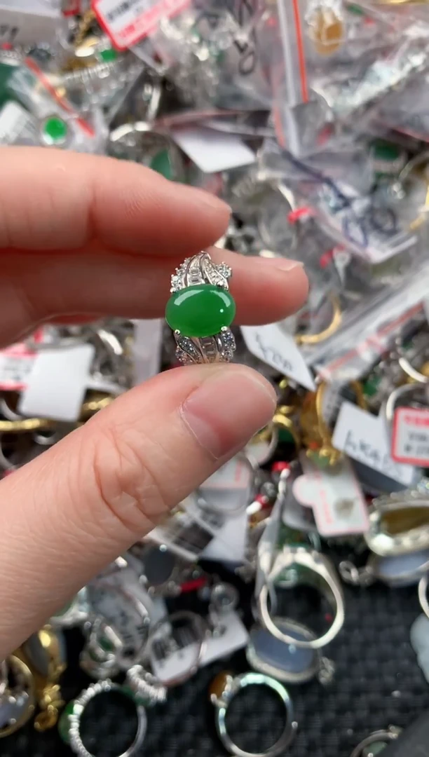 银S925镶嵌戒指翡翠111     7
