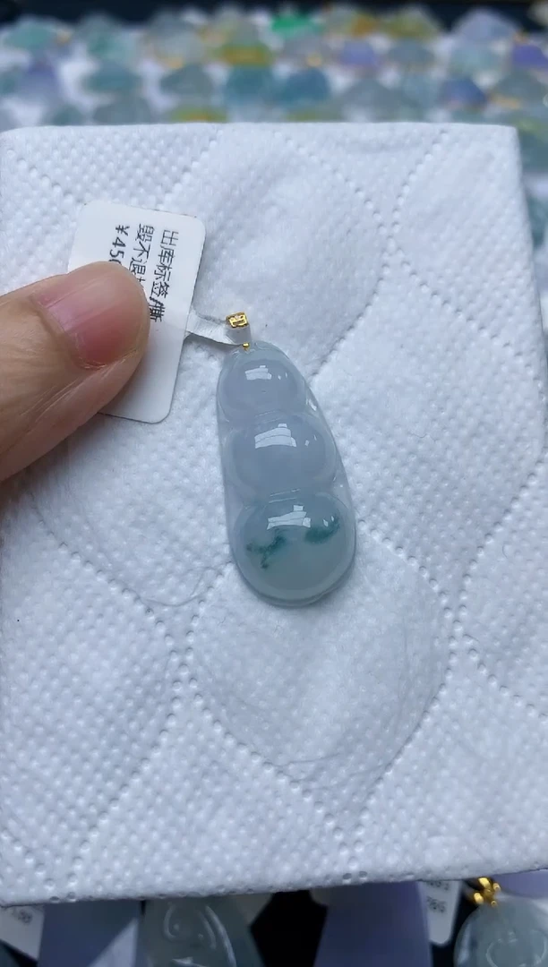 翡翠18K金镶嵌颈饰天然缅甸A货翡翠