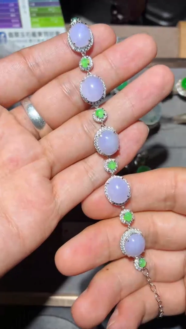 银S925镶嵌手链翡翠 全量