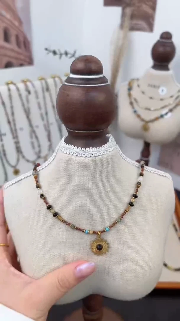 项链钛钢木变石（虎睛石）1号