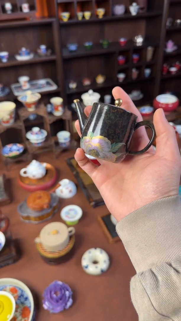 刻诗手工小品茶壶