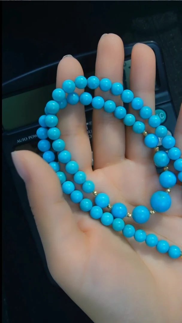 18K金镶嵌绿松石项链发货一件