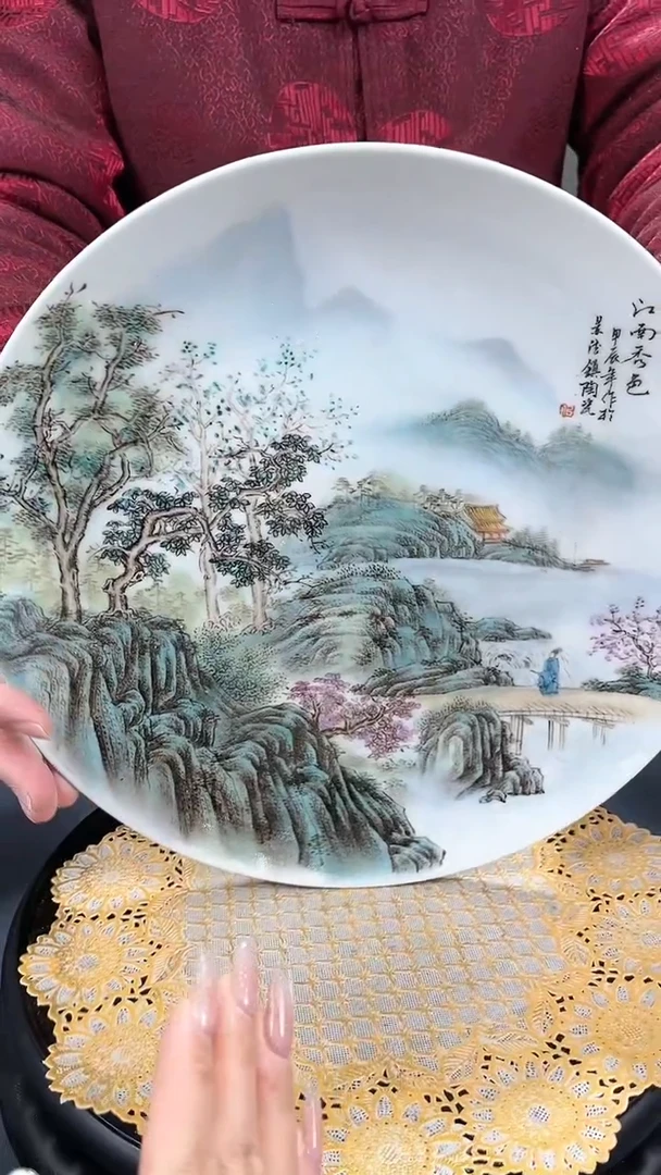 【闪购商品】官窑瓷画院488官窑瓷画院江南秀色赏瓶