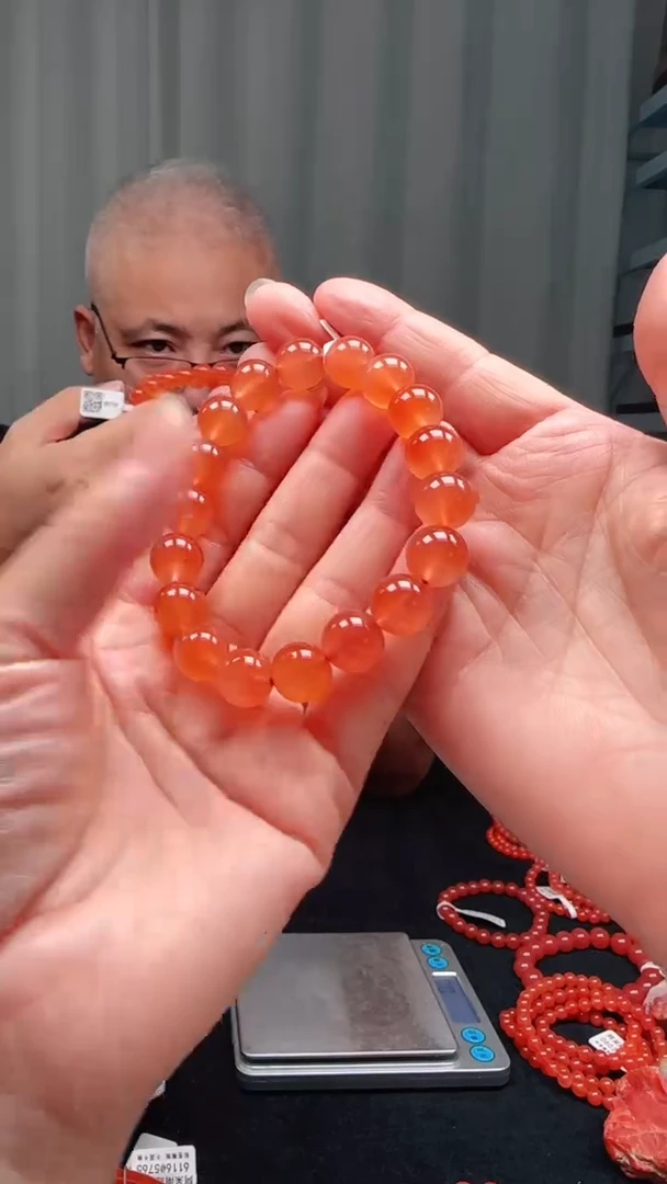 未镶嵌多样性发一件南红玛瑙11mm保山圆珠单圈  冰橙