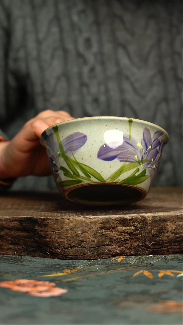 【闪购商品】杯釉下彩手工手绘同款陶器