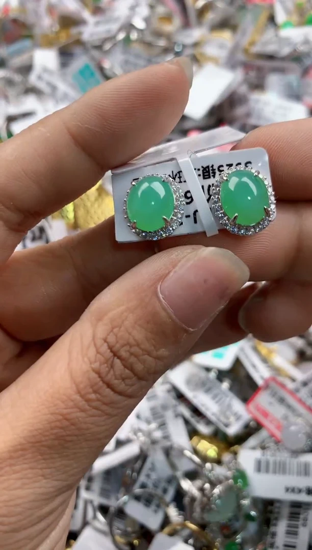 银S925镶嵌戒指翡翠444---2