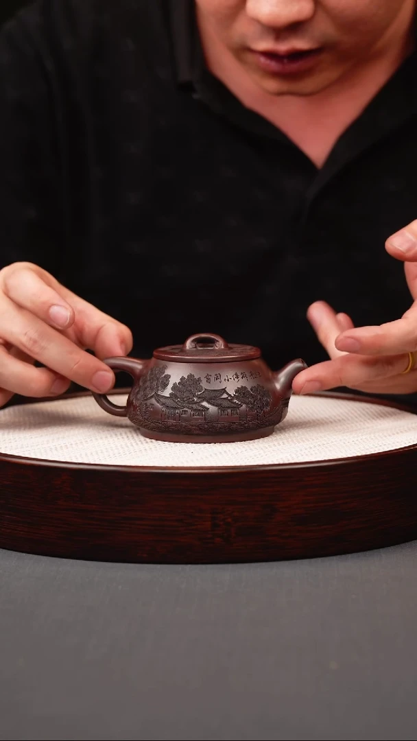 茶壶紫砂古红泥石瓢