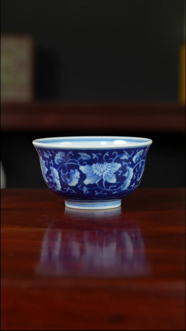 祖传窑  真柴窑传承400年满地西番莲主人杯