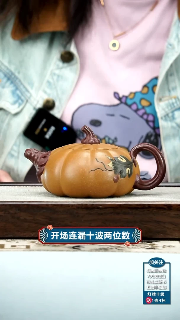 【闪购商品】紫砂茶壶蒋静明老段泥南瓜300CC