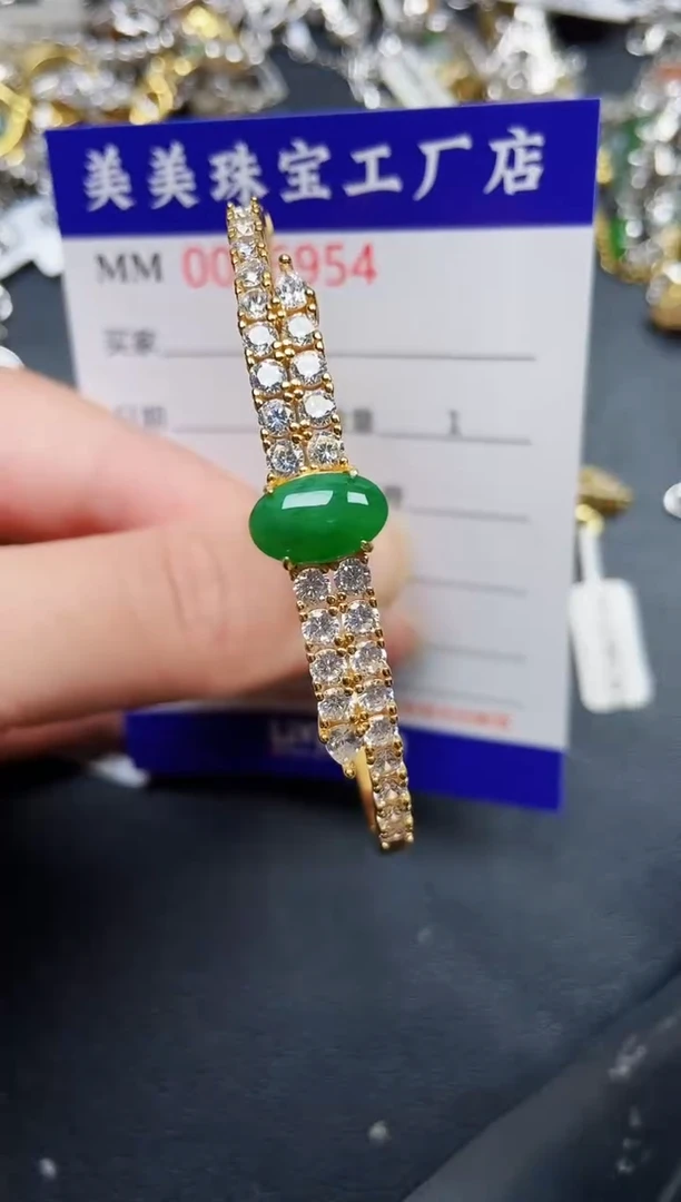 翡翠银S925镶嵌颈饰6954