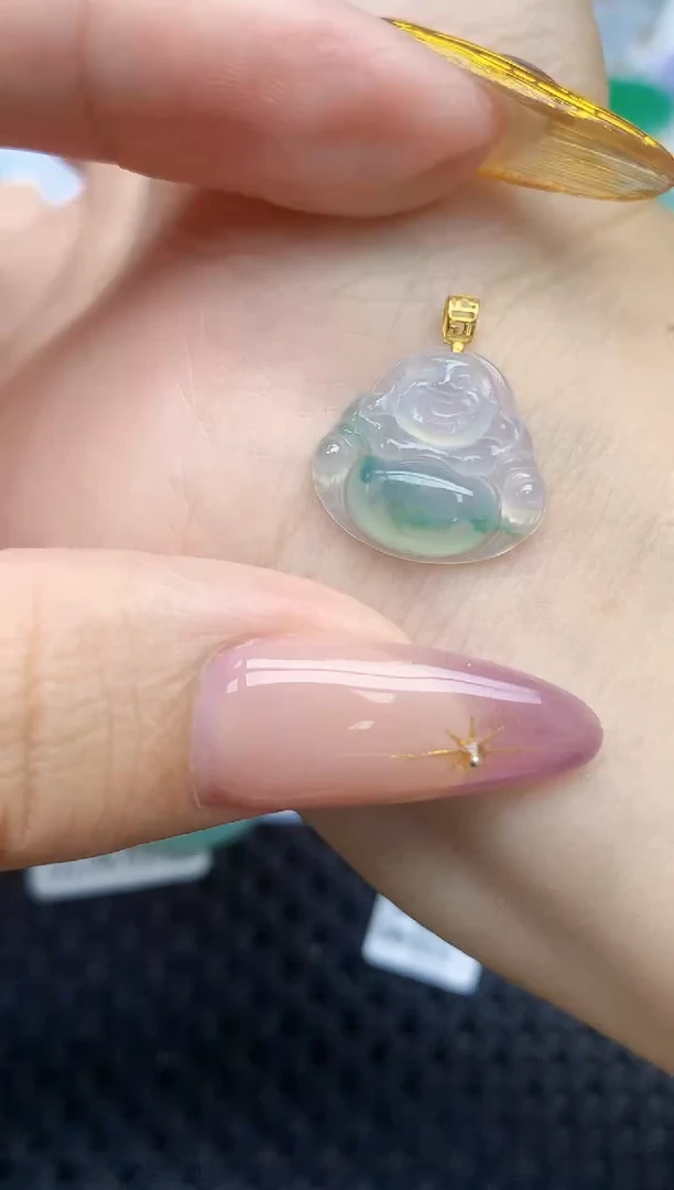 翡翠18K金镶嵌颈饰99   天然翡翠A货  百元以上9米证书费自理