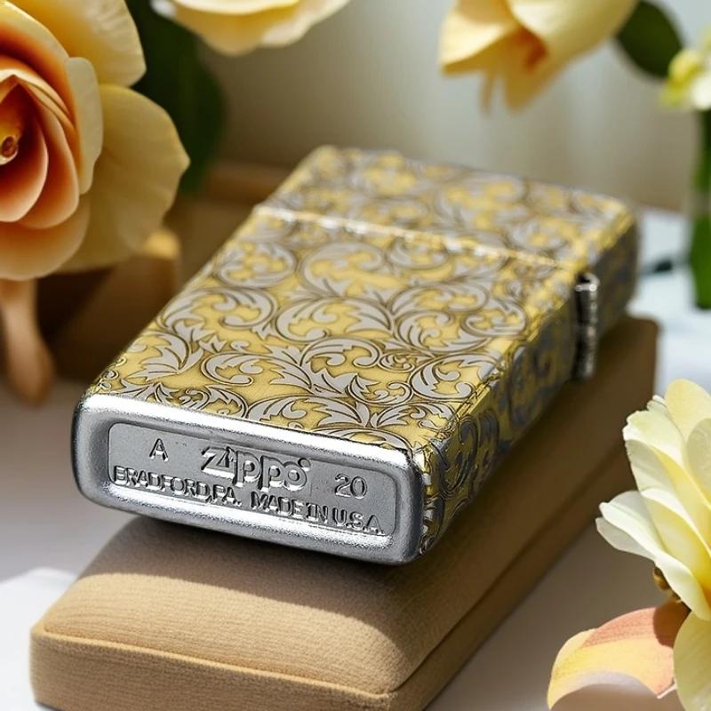 【老李鉴定】zippo打火机纤巧唐草五面精雕唐草DYJ1
