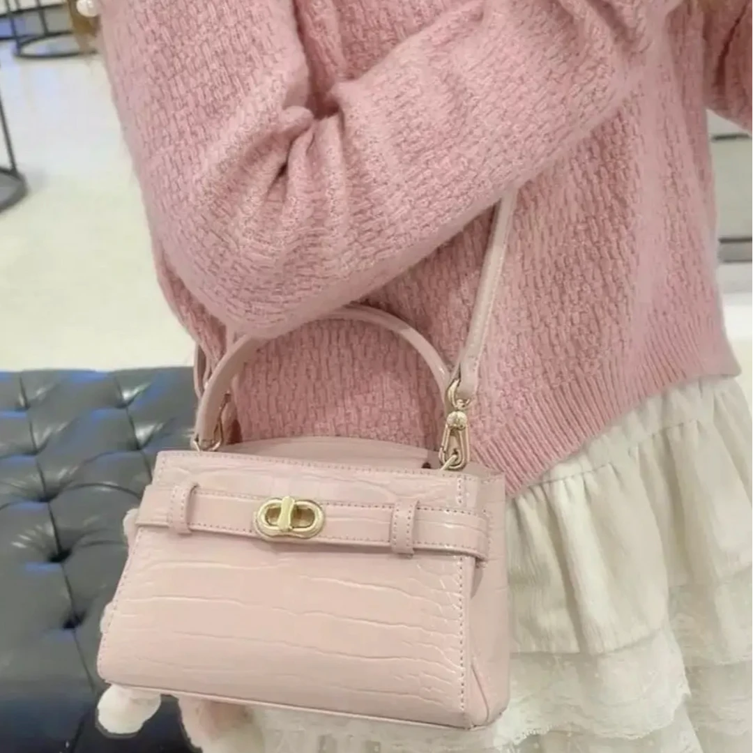 包包女2025新款小CK鳄鱼纹凯莉女士包包时尚休闲手提单肩斜挎包包