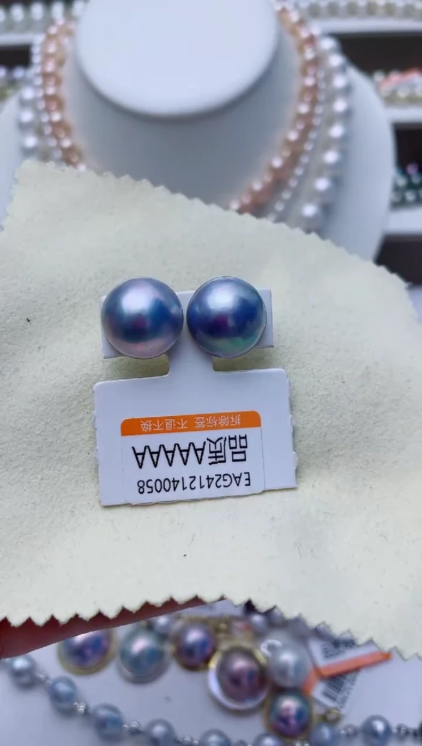 耳饰银S925镶嵌拼合珍珠（马贝珠）W24