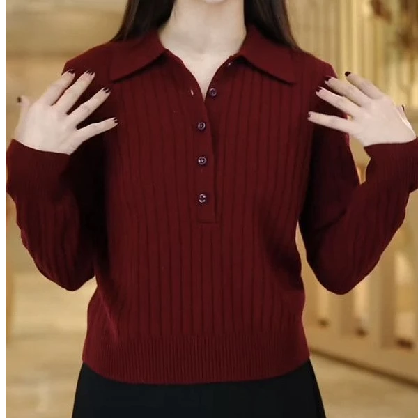 春秋新款针织毛衣修身气质显瘦遮肉百搭打底衫时尚爆款女装长袖