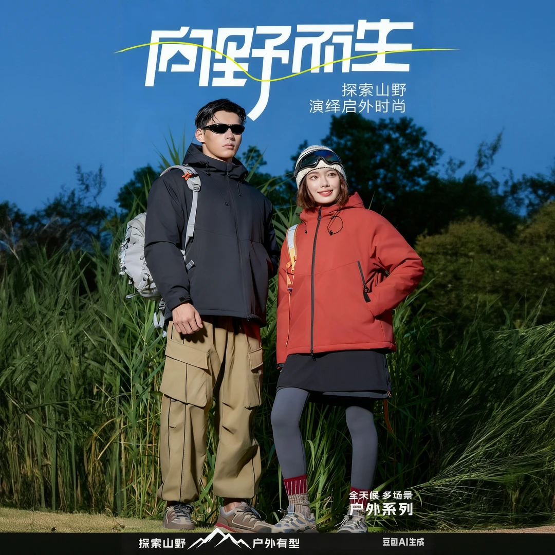 百搭情侣连帽羽绒羊毛冲锋棉服66899.Q