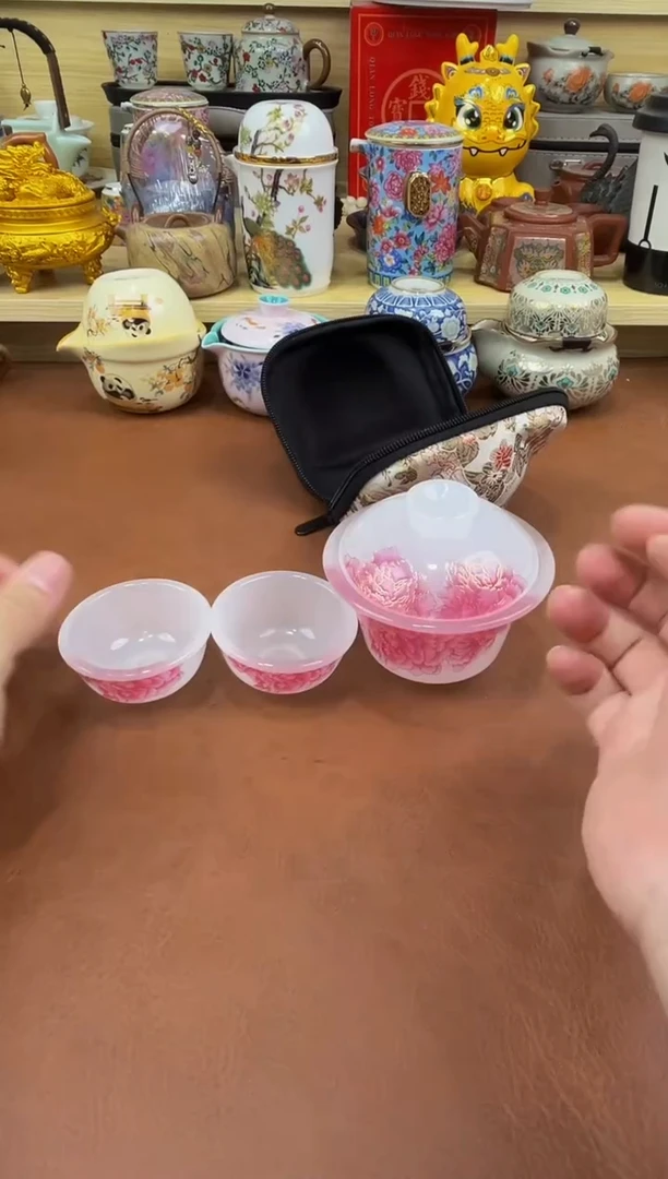 陶瓷茶具摆件旅行套组