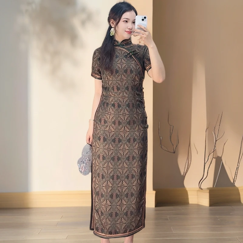 白幼秀古法高定复古天华如意诸事顺遂夏季清凉年轻显瘦气质旗袍宋