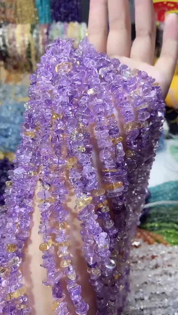 未镶嵌珠宝半成品水晶紫黄晶