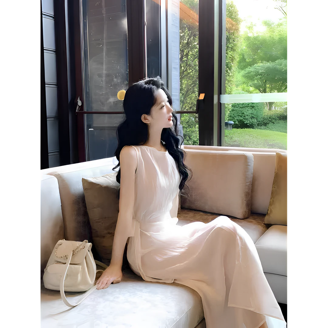 法式风情万种长裙气质女神轻奢高级绝美棉麻百搭老钱风女装连衣裙