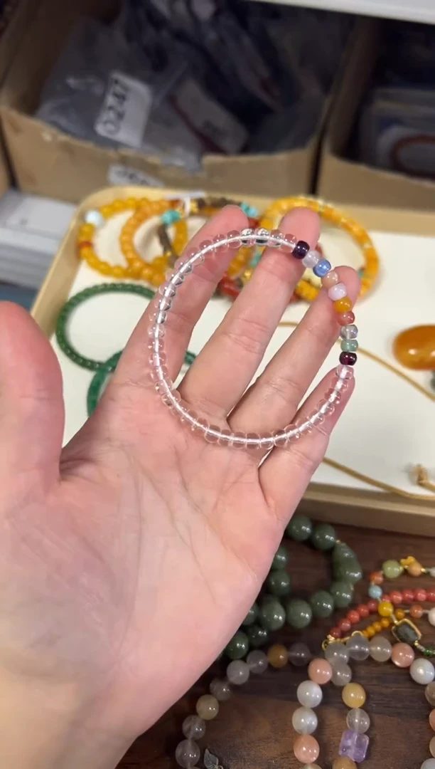 未镶嵌手链水晶白水晶精工多宝配件款手链[2337]