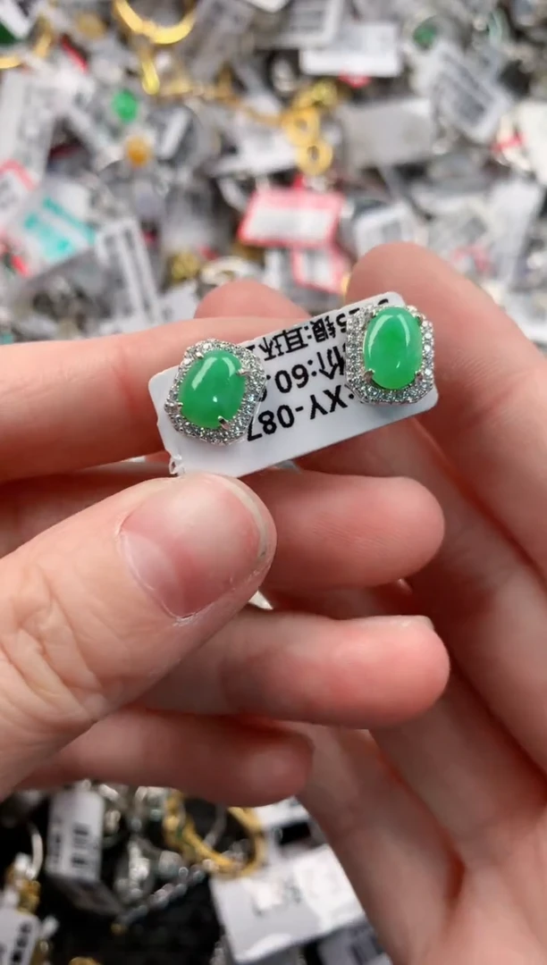 银S925镶嵌戒指翡翠555----6