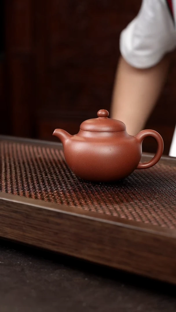 茶壶紫砂底槽清柿圆【带矿标证书】