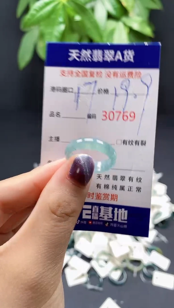 翡翠戒指未镶嵌天然翡翠戒圈0769