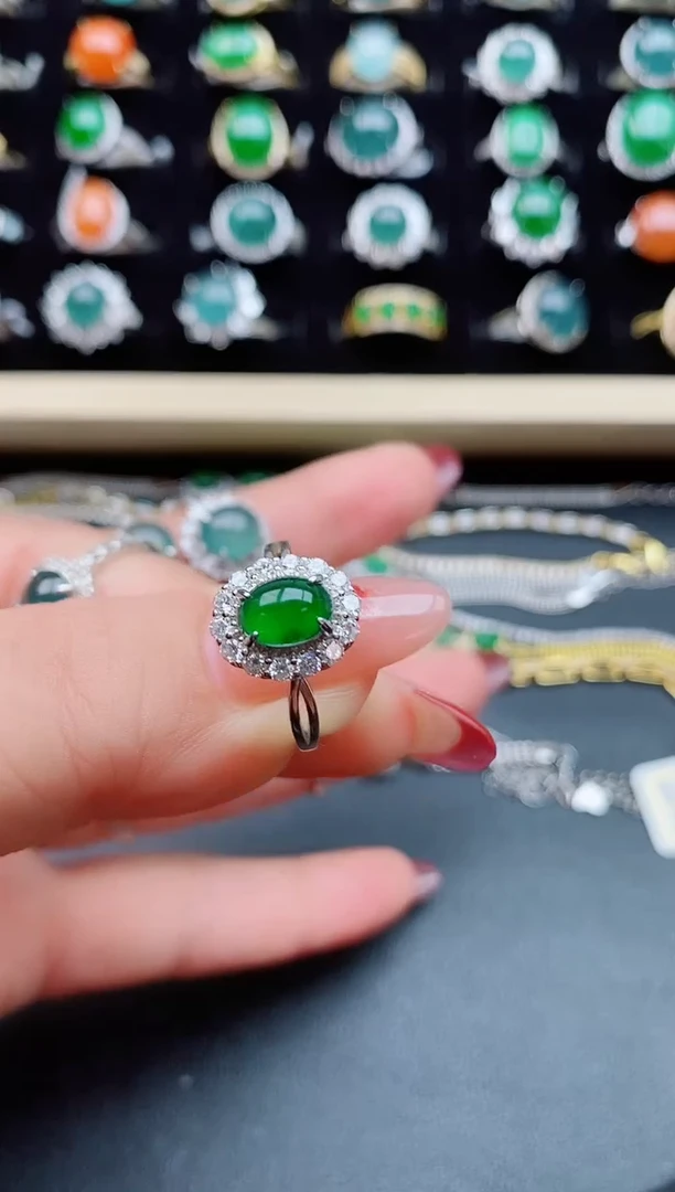 【闪购商品】翡翠戒指银S925镶嵌312321