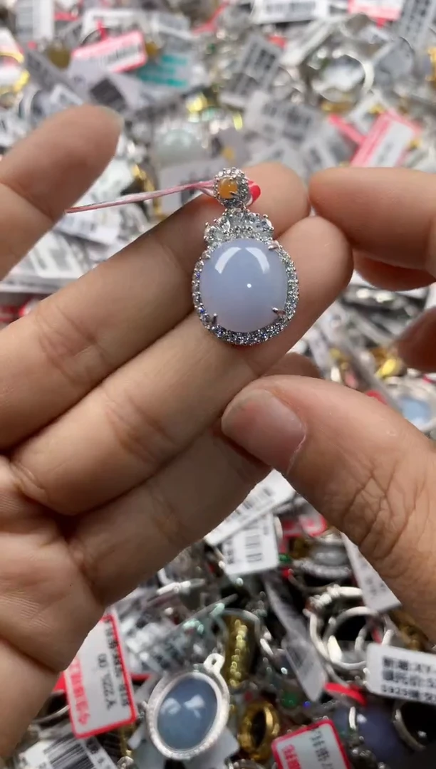 银S925镶嵌戒指翡翠13      2