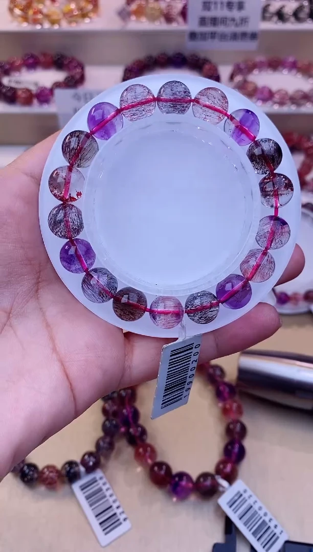 未镶嵌手串水晶黑加仑超七单圈10m+