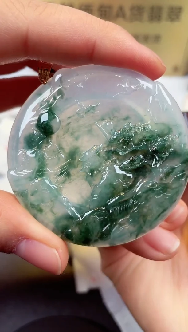 【闪购商品】翡翠颈饰18K金镶嵌天然缅甸翡翠A货