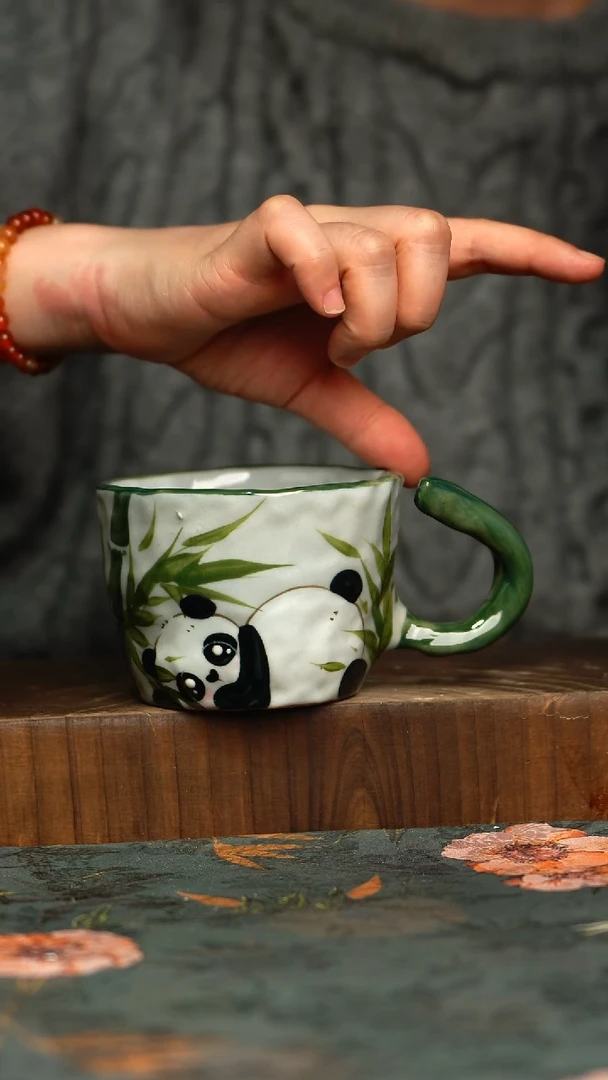 杯釉下彩手工手绘同款陶器